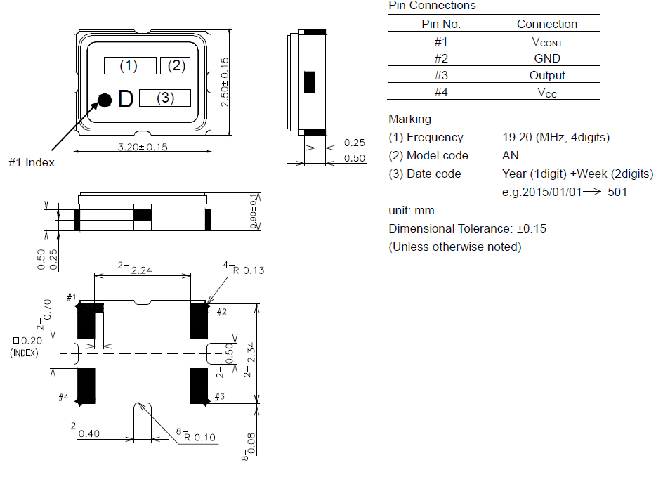 VC-TCXO压控温补晶振19.2MHZ (DSA321SDN) 1XTV19200PDA规格书