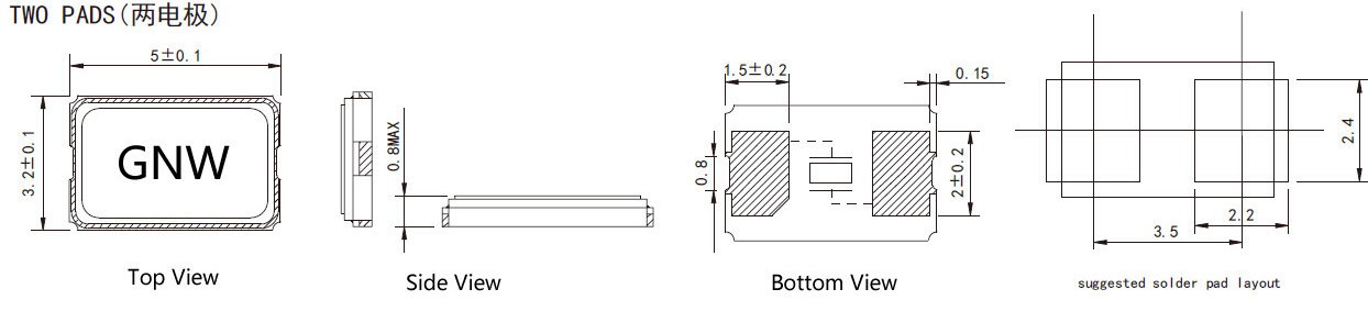 SMD5032无源晶振的接法